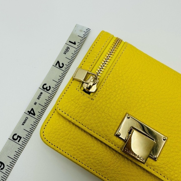 Tiffany & Co. Italian Calfskin Mustard Yellow/Blue Wristlet Handbag - Picture 12 of 14